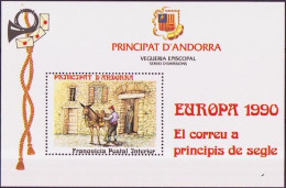 Andorre Viguerie - Andorra Bloc Feuillet 1990 Y&T N°BF(1) - Michel N°B(?) *** - Transport Du Courrier - Viguerie Episcopale