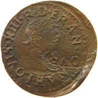 FRANCE DOUBLE TOURNOIS  LOUIS XIII. (1610–1643) HEAVILY DOUBLE STRUCK BOTH SIDES #t064 0073 - 1610-1643 Ludwig XIII. Der Gerechte