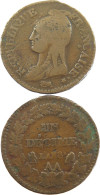 FRANCE DECIME AN 8 AA SCHRAUB MÜNZE / OPENABLE COIN #t017 0055 - 1 Décime