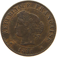 FRANCE CENTIME 1891 A  #t058 0165 - 1 Centime