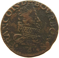 FRANCE CHATEAU RENAUD DOUBLE LIARD 1614 LOUIS XIII. (1610–1643) #c024 0531 - 1610-1643 Luis XIII El Justo