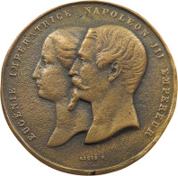 FRANCE MEDAL 1855 Napoleon III. (1852-1870) EUGENIE, CAQUE PALAIS DE L'INDUSTRIE #sm03 0415 - Otros & Sin Clasificación