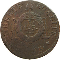 FRANCE SOL 1793 BB STRASBOURG  #t057 0037 - 1792-1804 Prima Repubblica