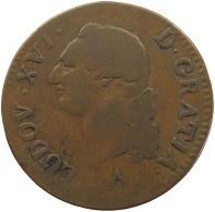 FRANCE SOL 1781 W LILLE Louis XVI (1774-1793) #s029 0291 - 1774-1791 Ludwig XVI.