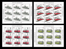 Turkey 2022 Mih. 4682/85 Historic Transport. Ship. Train. Trolleybus. Tram (4 M/S) MNH ** - Nuevos