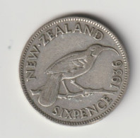 NEW ZEALAND 1936: 6 Pence, Silver, KM 22 - Nieuw-Zeeland