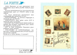 Calendrier De Poche - 1990 - Le Langage Des Timbres - Tamaño Grande : 1981-90