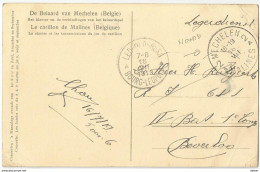 8Eb-441: Legerpost: 2A MECHELEN 2^ MALINES 18-19 16 VII ___:[noodstempel]:geen Jaar > Beverloo: Pk:Mechelen De Beiaard - Foruna (1919)