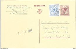 _6ik-835:BRIEFKAART 2,-F+N°854: Niet Afgestempeld Bij Vertrek Maar Door De Facteur Met Zijn Eigennummer 4 - Variétés/Curios.