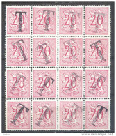 _4Zw-311: Blok  Van 16zegels : N° 851: 20ct Met T-stempel..... Verder Uit Te Zoeken... - 1951-1975 Lion Héraldique