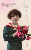 FÊTES ET VOEUX - Bonne Fête - Petit Garçon En Habits De Marin - Bouquet De Fleurs - Colorisé - Carte Postale Ancienne - Nouvel An
