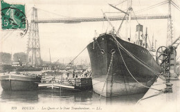 FRANCE - Rouen - Les Quais Et Le Pont Transbordeur - LL - Bateaux - Carte Postale Ancienne - Rouen