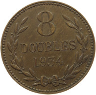 GUERNSEY 8 DOUBLES 1934  #s075 0583 - Guernsey