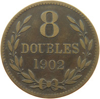 GUERNSEY 8 DOUBLES 1902 Edward VII., 1901 - 1910 #s021 0369 - Guernesey