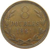 GUERNSEY 8 DOUBLES 1864  #c021 0015 - Guernsey