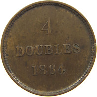 GUERNSEY 4 DOUBLES 1864  #c054 0161 - Guernsey