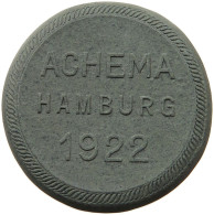 HAMBURG MEDAILLE 1922 HAMBURG 1922 ACHEMA #w029 0223 - Autres & Non Classés