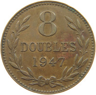 GUERNSEY 8 DOUBLES 1947 George VI. (1936-1952) #a041 0153 - Guernesey