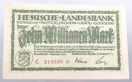 HESSEN 10 MILLIONEN 1923  #alb052 0471 - 10 Mio. Mark