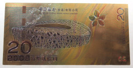 HONG KONG 20 DOLLARS  OLYMPIC GAMES GOLD NOTE #alb049 1385 - Hong Kong