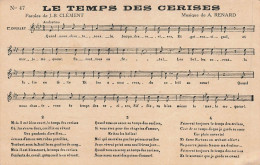 SPECTACLE - Musique - Partition - Le Temps Des Cerises - JB Clément - Carte Postale Ancienne - Muziek En Musicus
