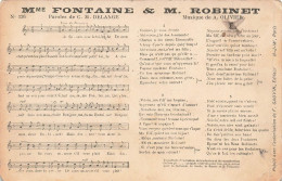SPECTACLE - Musique - Partition - Mme Fontaine Et M Robinet - CM Delange - A Olivier - Carte Postale Ancienne - Music And Musicians