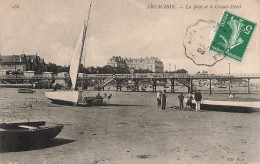 FRANCE - Arcachon - La Jetée Et Le Grand Hôtel - Animé - Plage - Carte Postale Ancienne - Arcachon