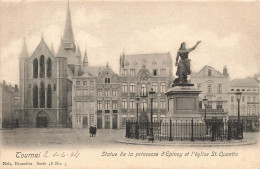 BELGIQUE - Tournai - Statue De La Princesse D'Epinoy Et L'église Saint Quentin - Carte Postale Ancienne - Tournai