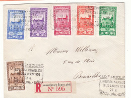 Luxembourg - Lettre Recom De 1936 - Oblit Luxembourg Expo Philatélique - Exp Vers Bruxelles - Valeur 100 Euros - - Storia Postale