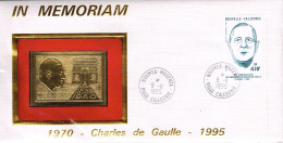 Nouvelle Caledonie Caledonia Lettre Commemorative General De Gaulle In Memoriam Cad Magenta Noumea 6/11/1995 Gaufree Or - Covers & Documents