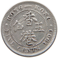 HONG KONG 5 CENTS 1900 Victoria 1837-1901 #a033 0321 - Hongkong