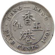 HONG KONG 5 CENTS 1901 Victoria 1837-1901 #a033 0189 - Hongkong