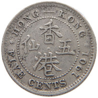 HONG KONG 5 CENTS 1901 Victoria 1837-1901 #a033 0193 - Hong Kong