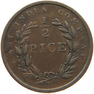 INDIA BRITISH 1/2 PICE 1853 Victoria 1837-1901 #t018 0149 - Inde