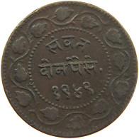 INDIA PRINCELY STATES 2 PAISA 1949  #c047 0025 - Inde