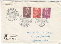 Luxembourg - Lettre FDC Recom De 1957 - Oblit Luxembourg - Europa 57 -  Valeur 75 Euros - Covers & Documents