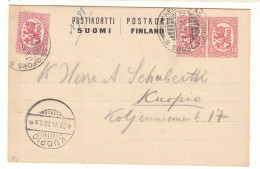 Finlande - Carte Postale De 1920 - Entier Postal - Oblit Helsinki - Exp Vers Kuopio - - Covers & Documents