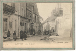 CPA - SAINT-BRIS (89) - Aspect Du Café Et De La Place Du Marché Au Début Du Siècle - Plaque émaillée : Amer Picon - Saint Bris Le Vineux