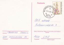 Autriche--1989--entier Carte Postale (fleur) De BURGKIRCHEN Pour LINZ ....beau Cachet - Brieven En Documenten