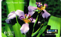 Fidji Fiji TELECARTE PHONECARD Telecom Flower Day Iris Fleur 3 Dollars 1995 Ut BE - Fidji