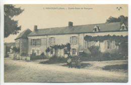 CPA 18 Cher - MONTIGNY - Entrée Route De Veaugues - Animation, Enfants - La Guerche Sur L'Aubois