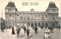 CPA Carte Postale Belgique Bruxelles Gare Du Nord  Début 1900 VM73789 - Schienenverkehr - Bahnhöfe
