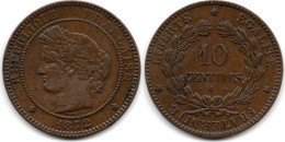 MA 28411 /  10 Centimes 1872 A TTB - 10 Centimes