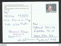 SWEDEN: 1981  ILLUSTRATED POSTCARD WITH 2 K. POLYCHROME (1124) - TO GERMANY - Cartas & Documentos