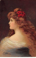Illustrateur - N°80918 - A. Asti - Profil D'une Jeune Femme Ayant Des Fleurs Dans Les Cheveux - Asti