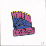 Pin's Sport - Parachutisme / Parachute Moderne “Made By Contrefaçon“. Estampillé FA7. Zamac Fin. T708-15 - Paracadutismo