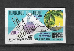 Olympische Spelen  1980 , Djibouti  - Zegel Postfris - Hiver 1980: Lake Placid