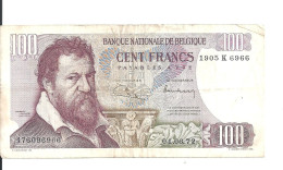 BELGIQUE 100 FRANCS 1972 VF P 134 B - 100 Franchi