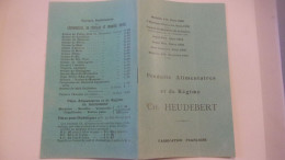 RARE CATALOGUE CH HEUDEBERT BISCOTTES PAIN FARINE BOULANGERIE PAIN DE CHATEL GUYON...GLUTEN... VERS 1910 - 1900 – 1949