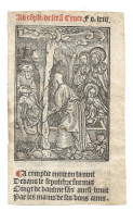 Gravure Sur Bois XVe XVIe ?  Mise De Jésus Au Sépulcre.  Graveur L.R. Feuillet D'un Livre D'Heures Book Of Hours - Santini